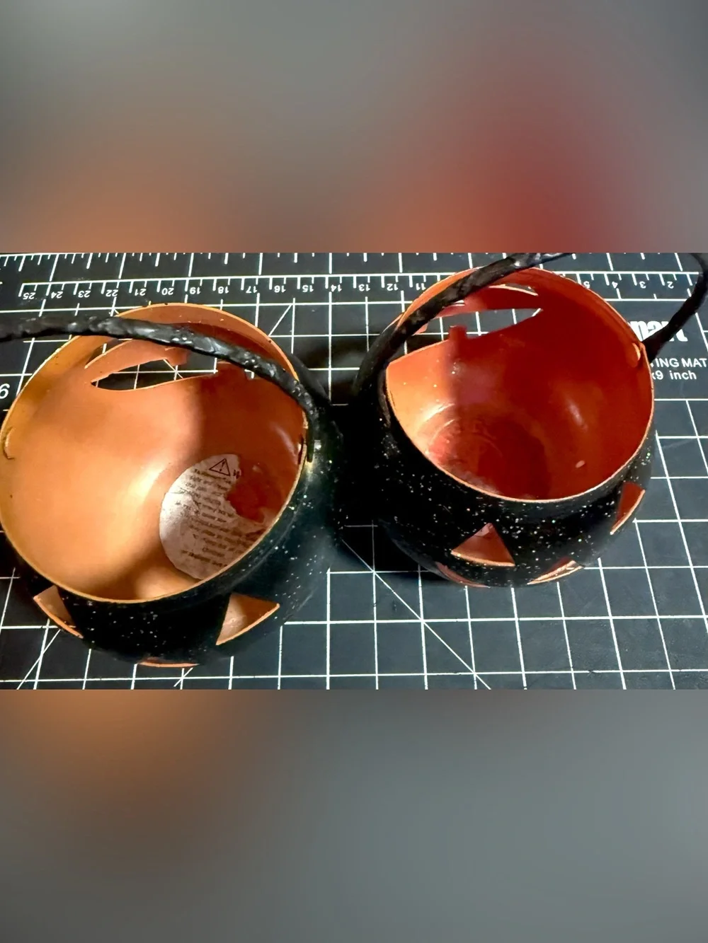 Vintage Hosley Metal Pumpkin Tea Light Holders - Halloween Decor🎃